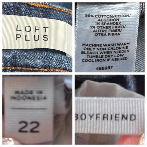 LOFT Plus Shorts Cut Offs Button Fly Raw Hem Mid Rise Dark Wash Women’s Size 22 - Picture 7 of 8